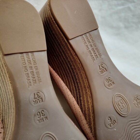 Bottero Annabela Amendoa Leather Peep Toe Wedge Heels - Picture 9 of 10